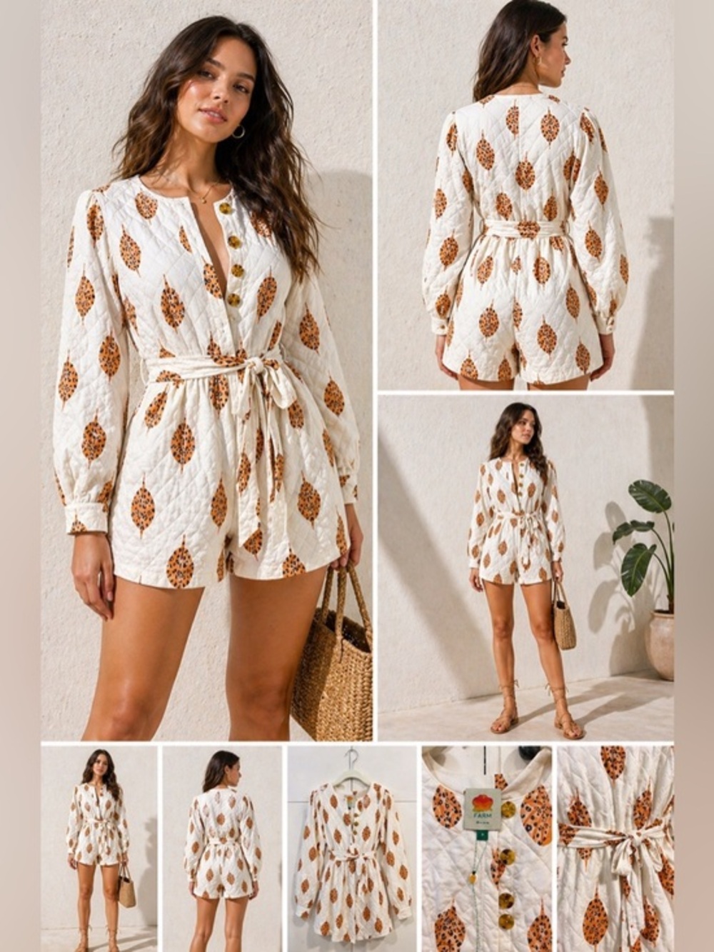NWT FARM Rio Leopard Shell Romper Belted
Tropical Resort Vacation Size S